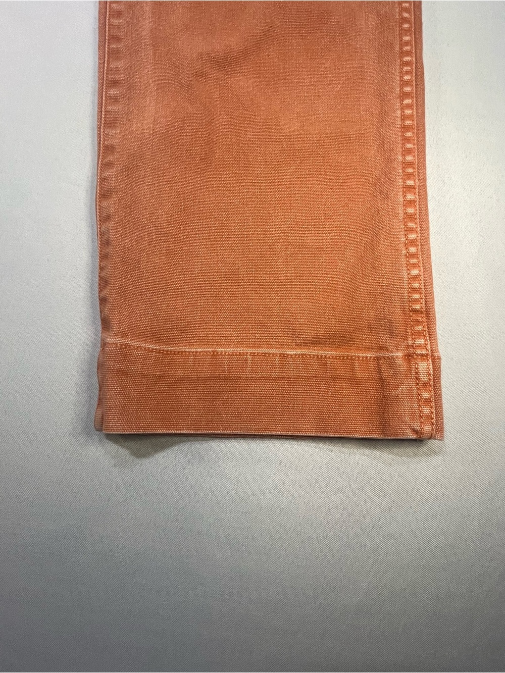 Madewell Emmett Wide Leg Crop Rust Orange Canvas High Rise Pants Size 25 - Picture 3 of 10